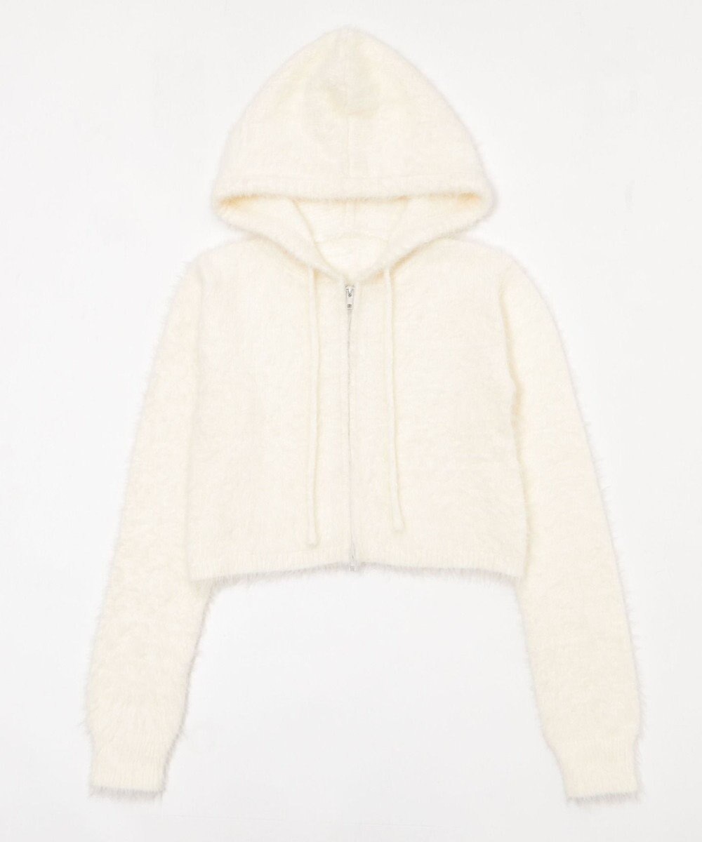 WEGO 【25秋冬新作】シャギーニットジップパーカー 