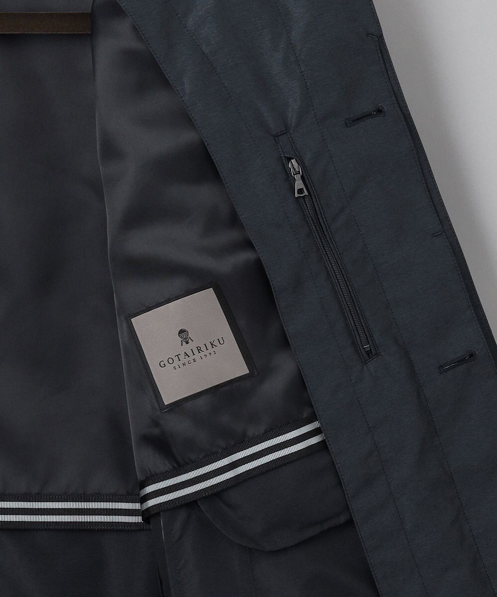 GOTAIRIKU ダウンライナー装着可【半裏仕様でより軽量】メランジシャンブレー ステンカラースプリングコート 