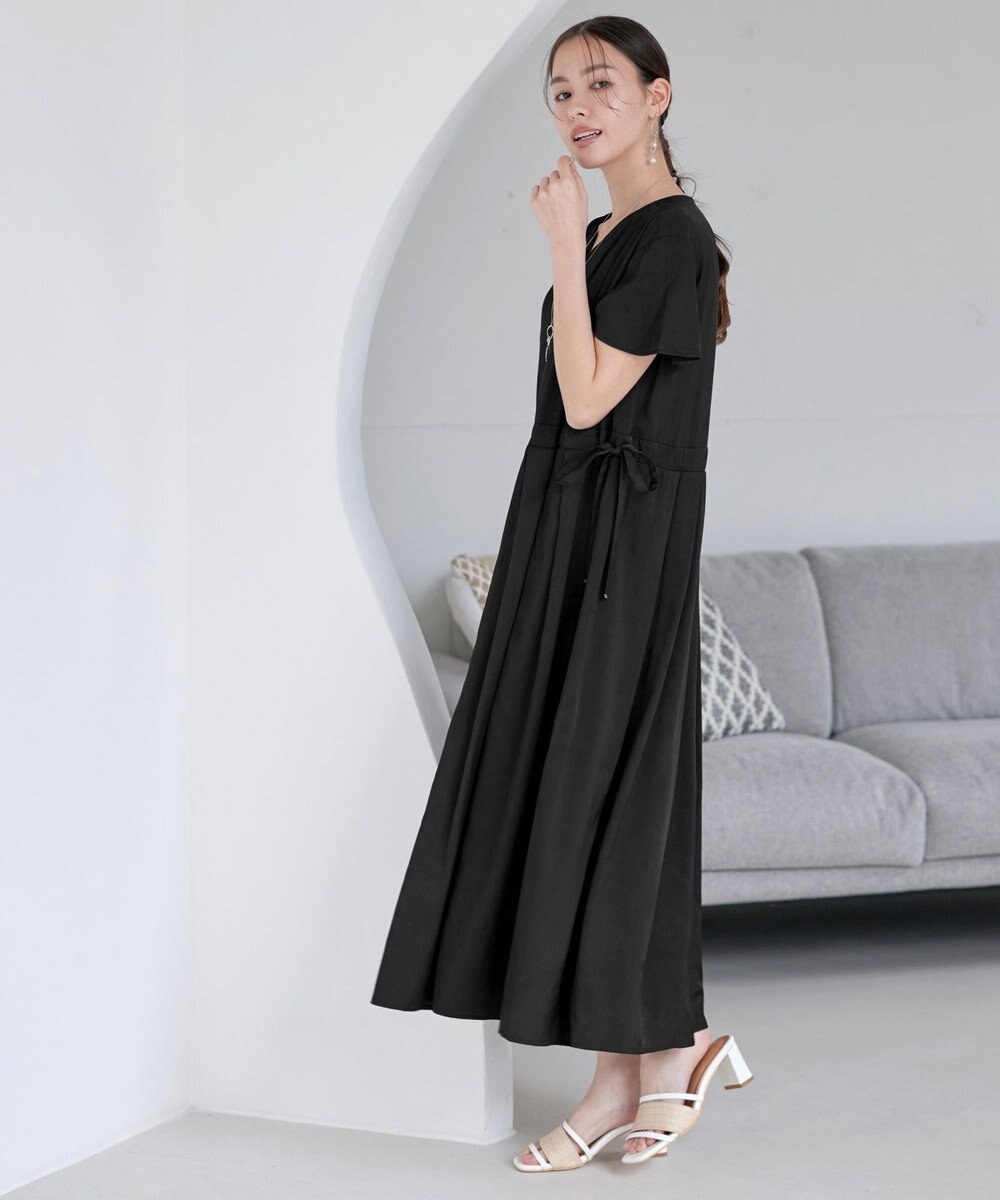 Tiaclasse 【洗える】サイドリボンドロストワンピース 