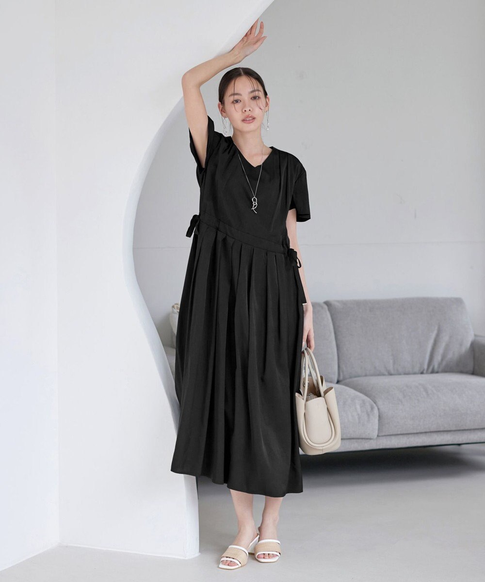 Tiaclasse 【洗える】サイドリボンドロストワンピース 