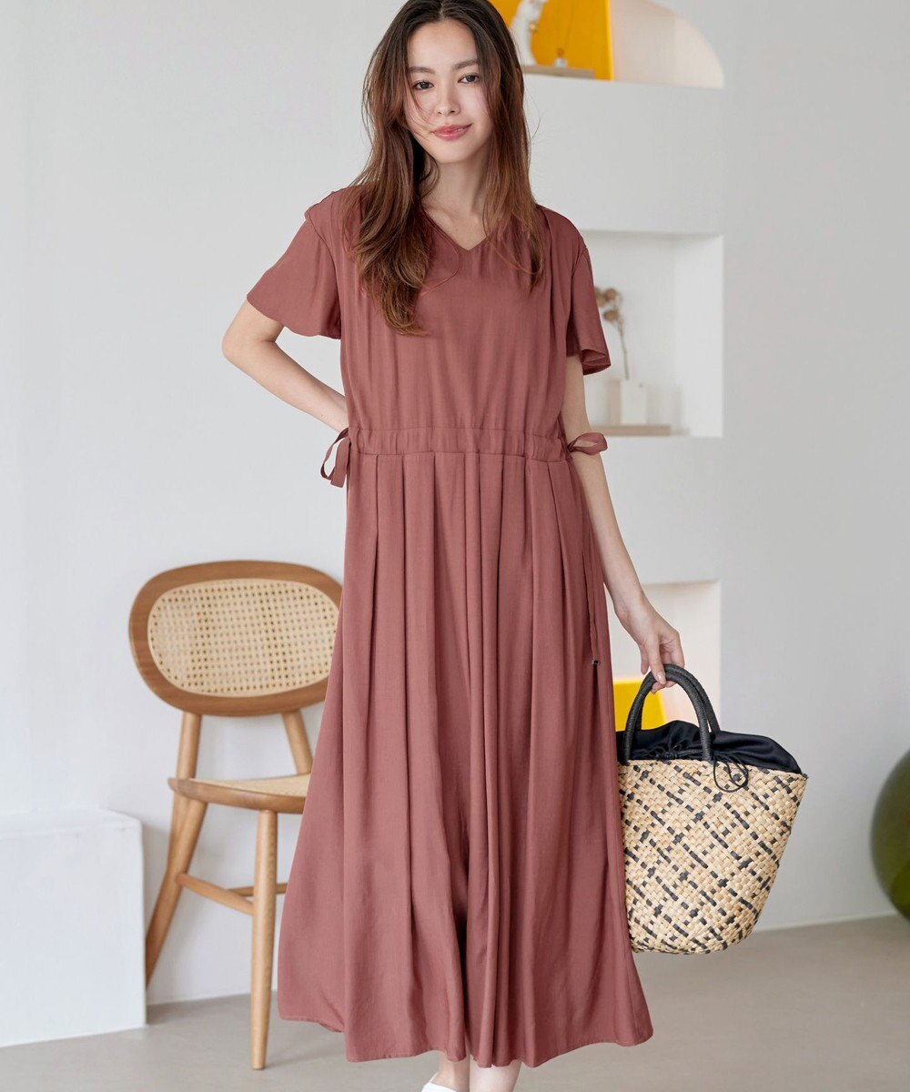 Tiaclasse 【洗える】サイドリボンドロストワンピース 