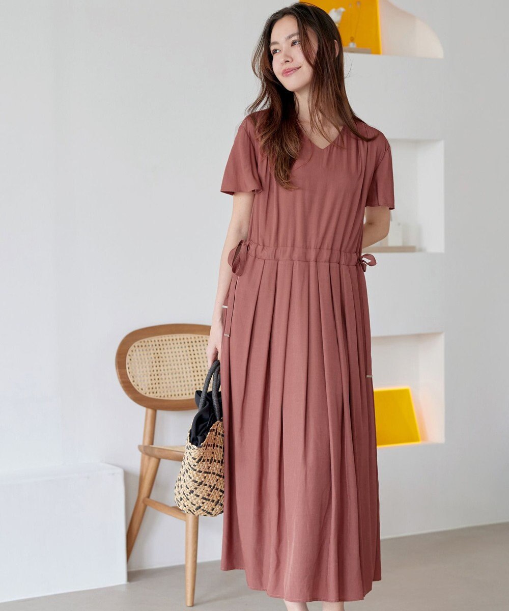 Tiaclasse 【洗える】サイドリボンドロストワンピース 