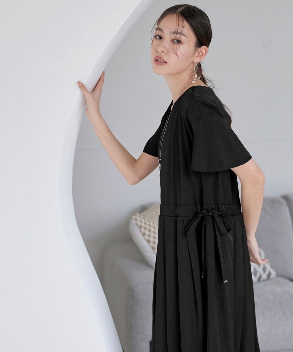 Tiaclasse 【洗える】サイドリボンドロストワンピース 