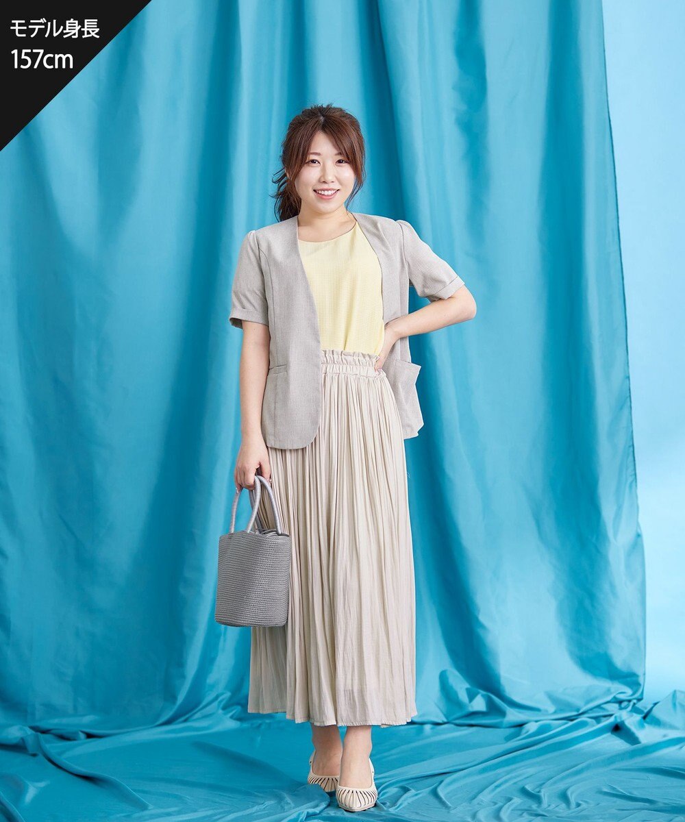 Tiaclasse 【安田美沙子さん着用・洗える】ヴィンテージサテンプリーツスカート 