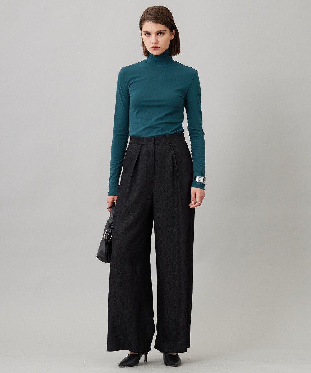 ICB L 【洗える】 ドレープスラブデニム ワイドパンツ 