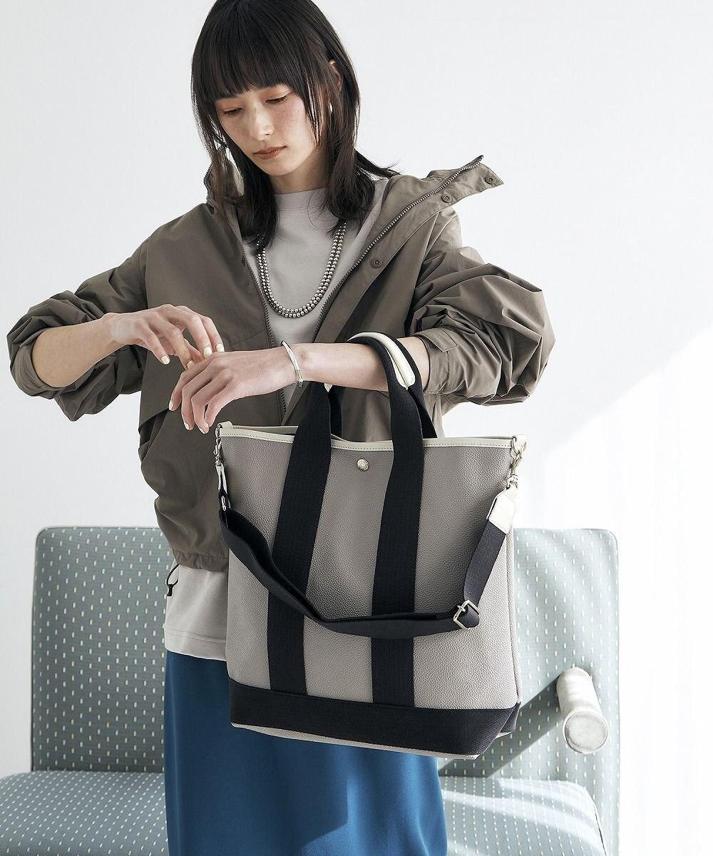 TOPKAPI 【Breath TOPKAPI】スコッチグレイン ネオレザー 縦型 A4 トート バッグ ショルダー付き L 