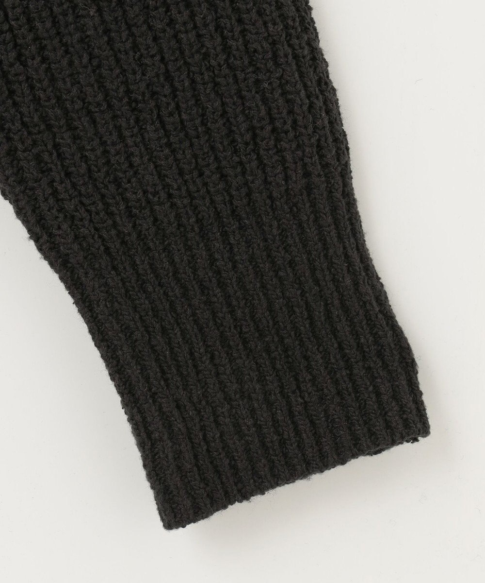 自由区 【洗える】テクスチャーコットンブレンド ビジューデザインニット 