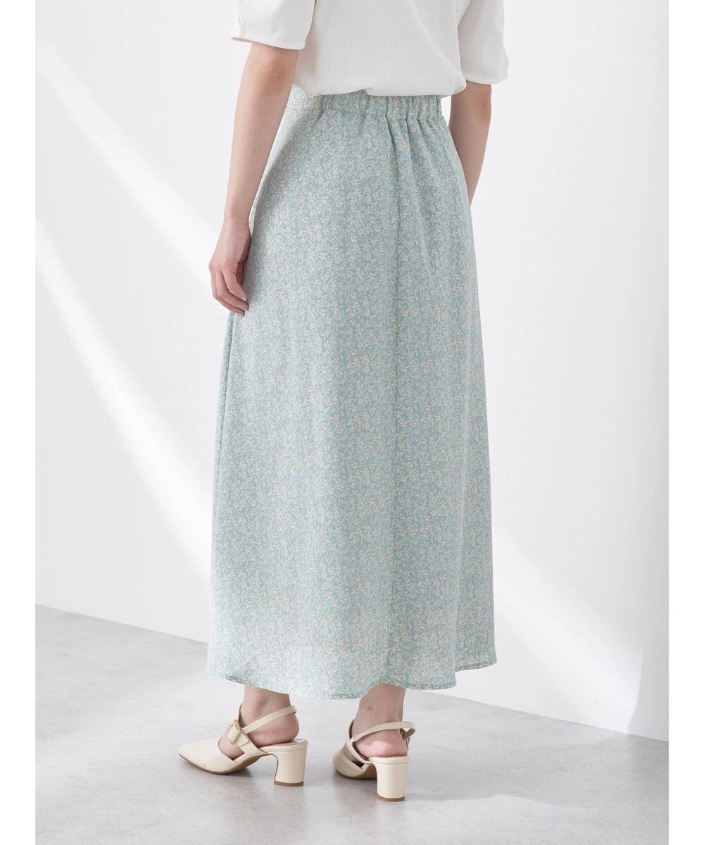 earth music&ecology フラワープリントフレアスカート 