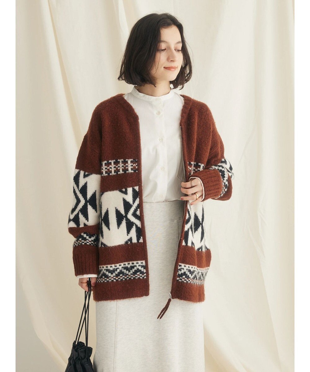 CRAFT STANDARD BOUTIQUE オルテガ柄ニットＺＩＰブルゾン 