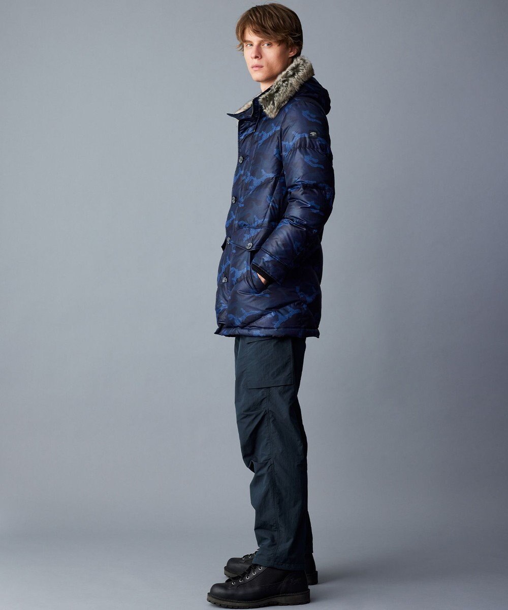 JOSEPH ABBOUD MOUNTAIN 【ECOファー/撥水/9ポケット】カモフラージュ ダウン コート 