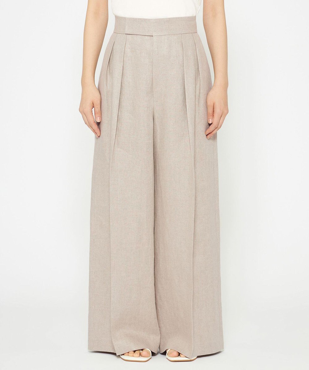 uncrave ヘリンボーン リネン ワイドパンツ（uncrave WHITE） 