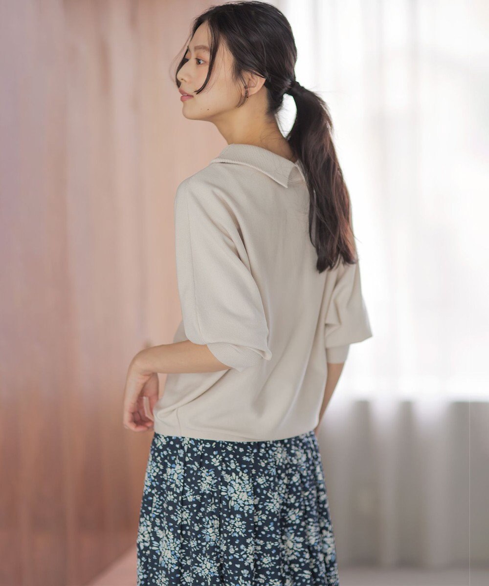 組曲 L 【加藤ローサさん着用・新色追加・前後着用可】スムースストレッチロールネック ニット 