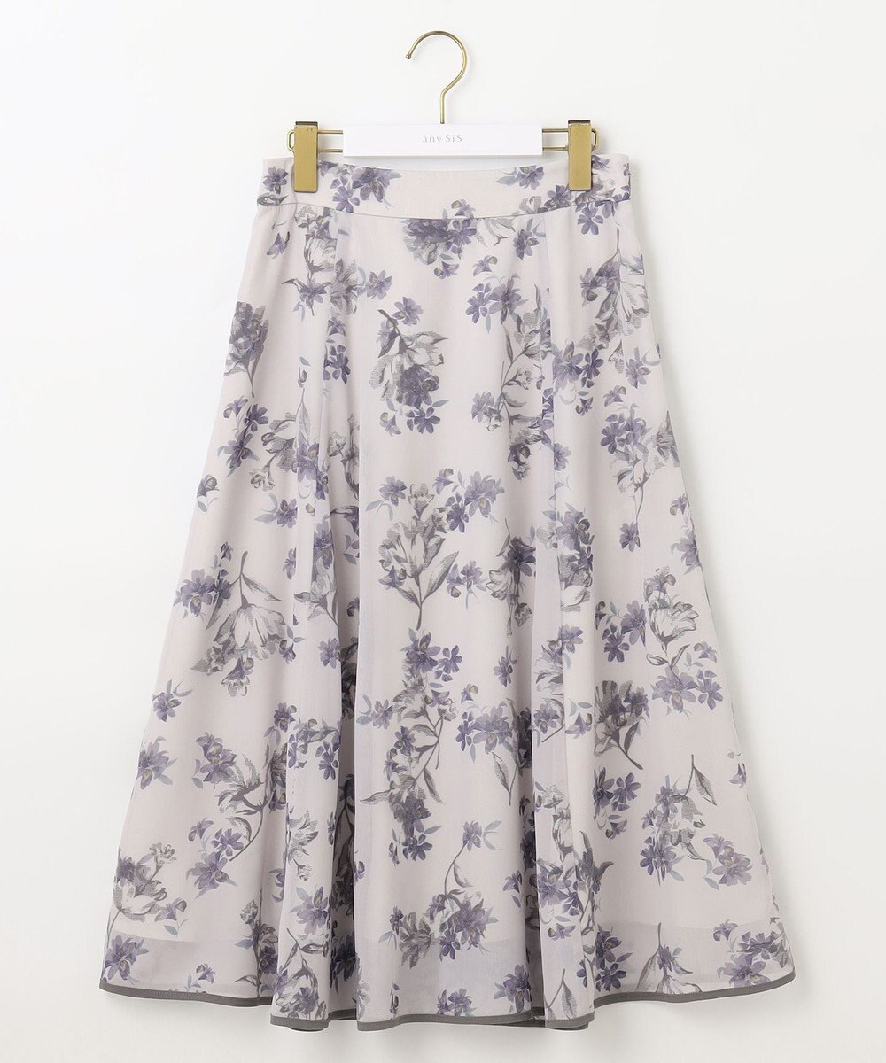 ANY SIS 【洗える】フロッキーオンフラワー スカート 