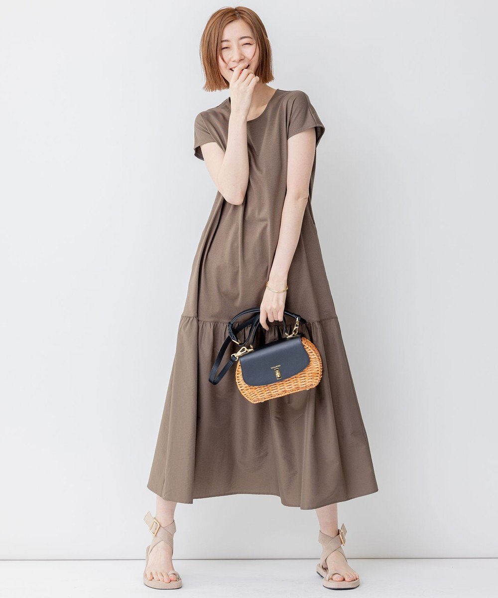 23区 S 【洗える】スーピマコットンプレーティング ワンピース 