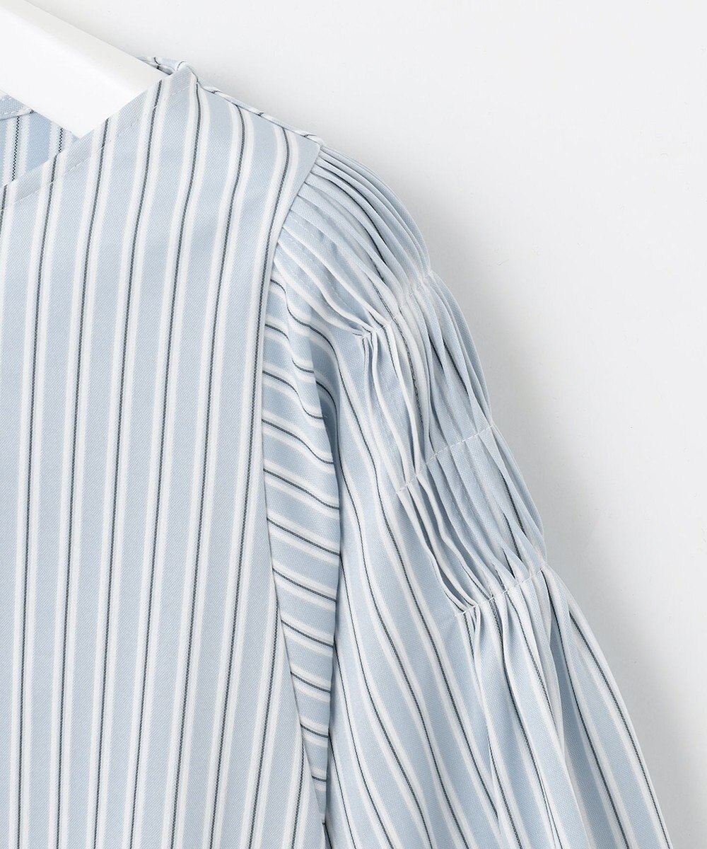 自由区 【XSサイズ～/洗える】ストレッチシャーティング ブラウス 