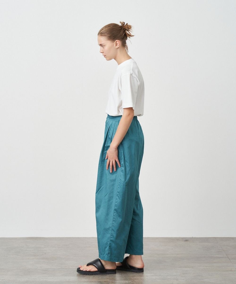 ATON MICRO COTTON SATIN | タックワイドパンツ 