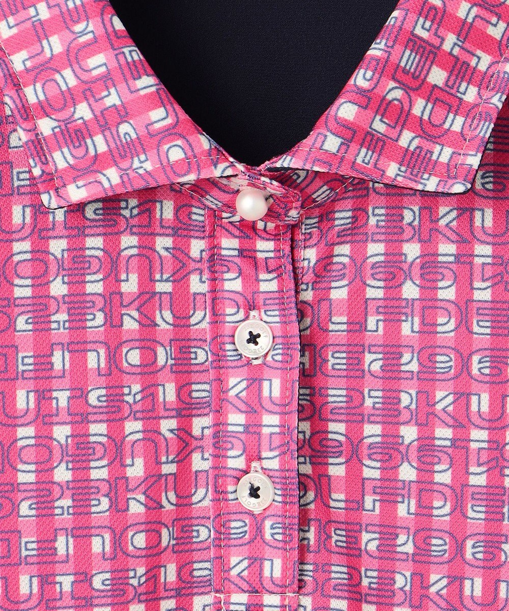 23区GOLF 【WOMEN】【UVケア/吸水速乾】ギンガムチェックロゴ 長袖シャツ 