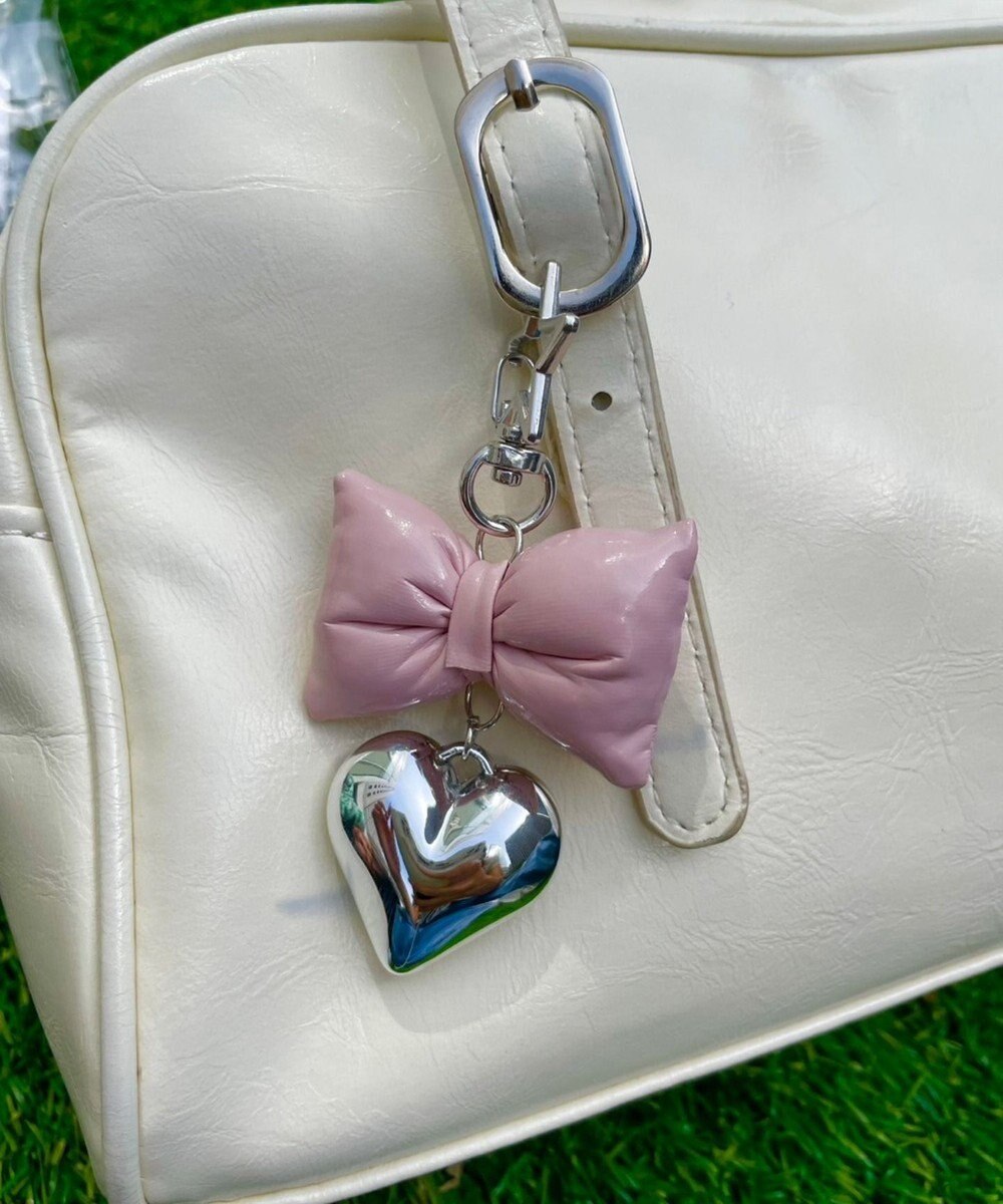 WEGO クッションリボンハートキーホルダー 