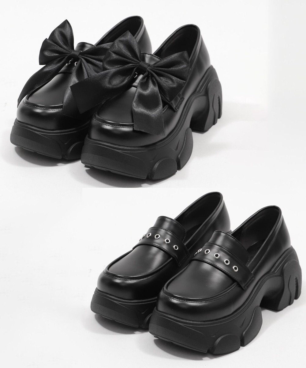 WEGO 2wayリボン厚底ローファー 