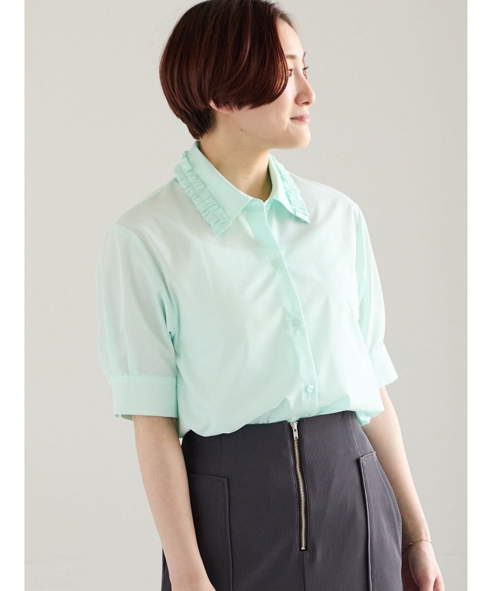 Te chichi ミニフリルトリムカラーブラウス 