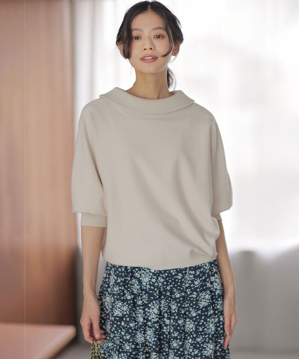 組曲 【加藤ローサさん着用・新色追加・前後着用可】スムースストレッチロールネック ニット 