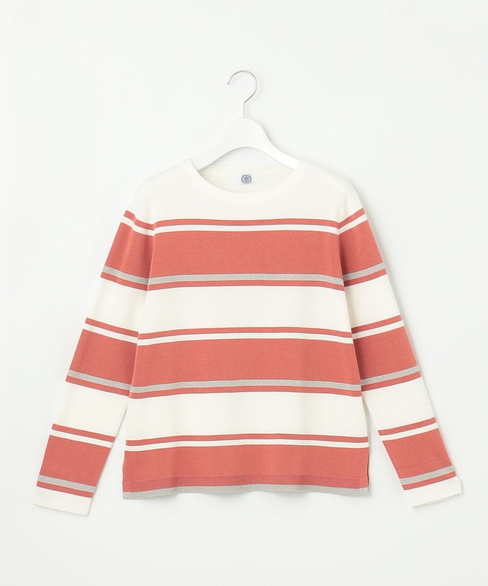 J.PRESS LADIES Cotton Acetate ブロッキング ボーダー ニット 