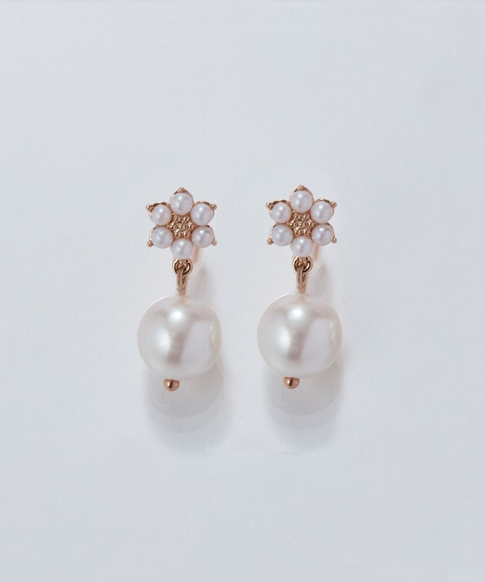 Phoebe 【痛くないシリーズ】フルールパールライトフィットイヤリング　シャンパンゴールド 