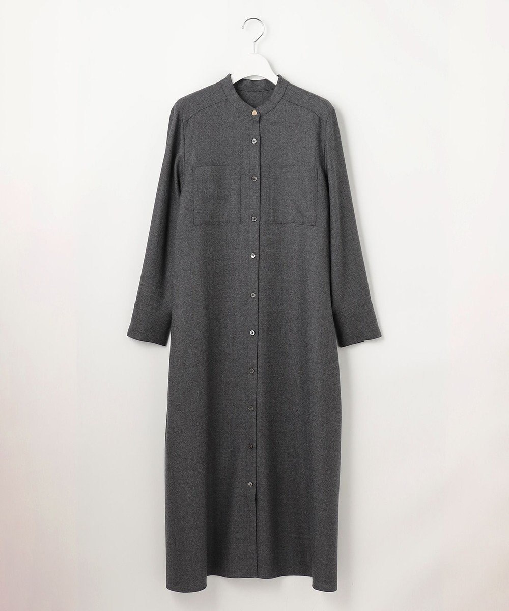自由区 ウールジョーゼットシャツ ワンピース 
