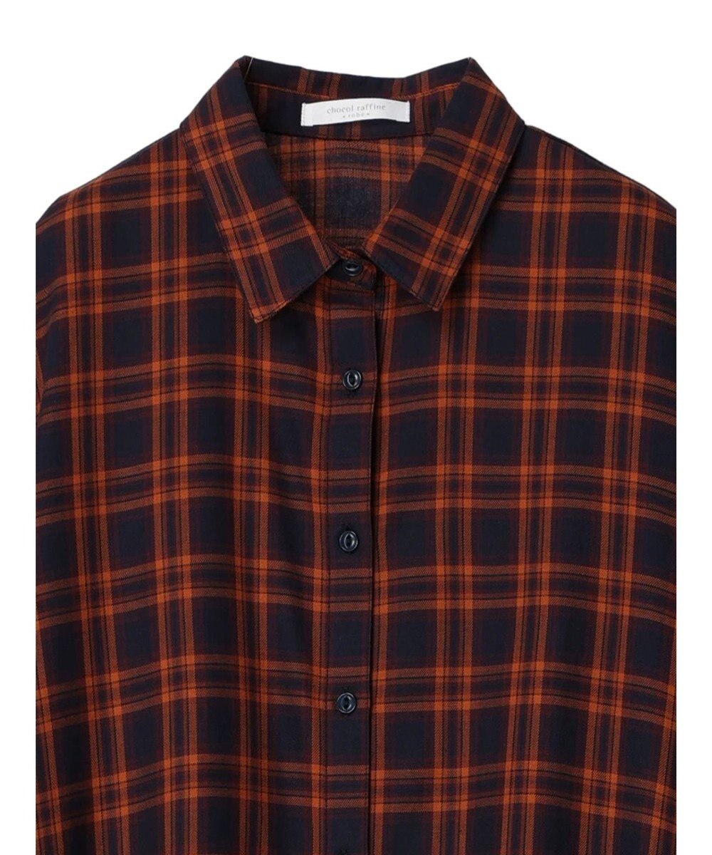 Green Parks ビエラチェックシャツワンピース 