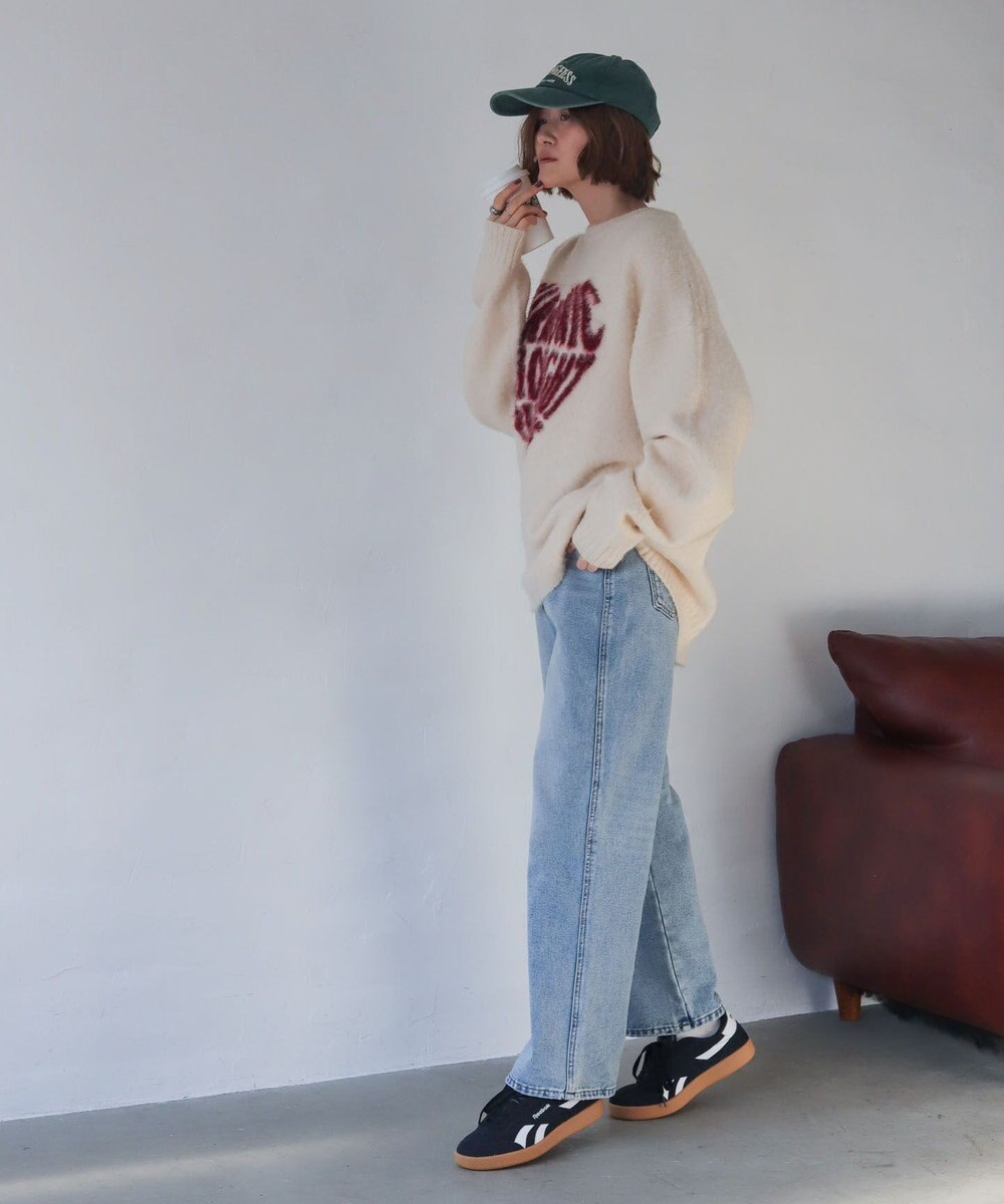 WEGO 【新色追加/美脚/XSSMLサイズ展開】ストレートデニムパンツ 