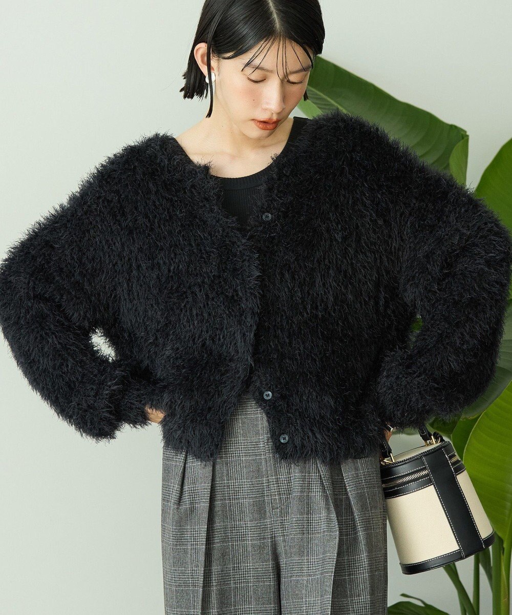 AMERICAN HOLIC シャギーニットクルーネックカーディガン 