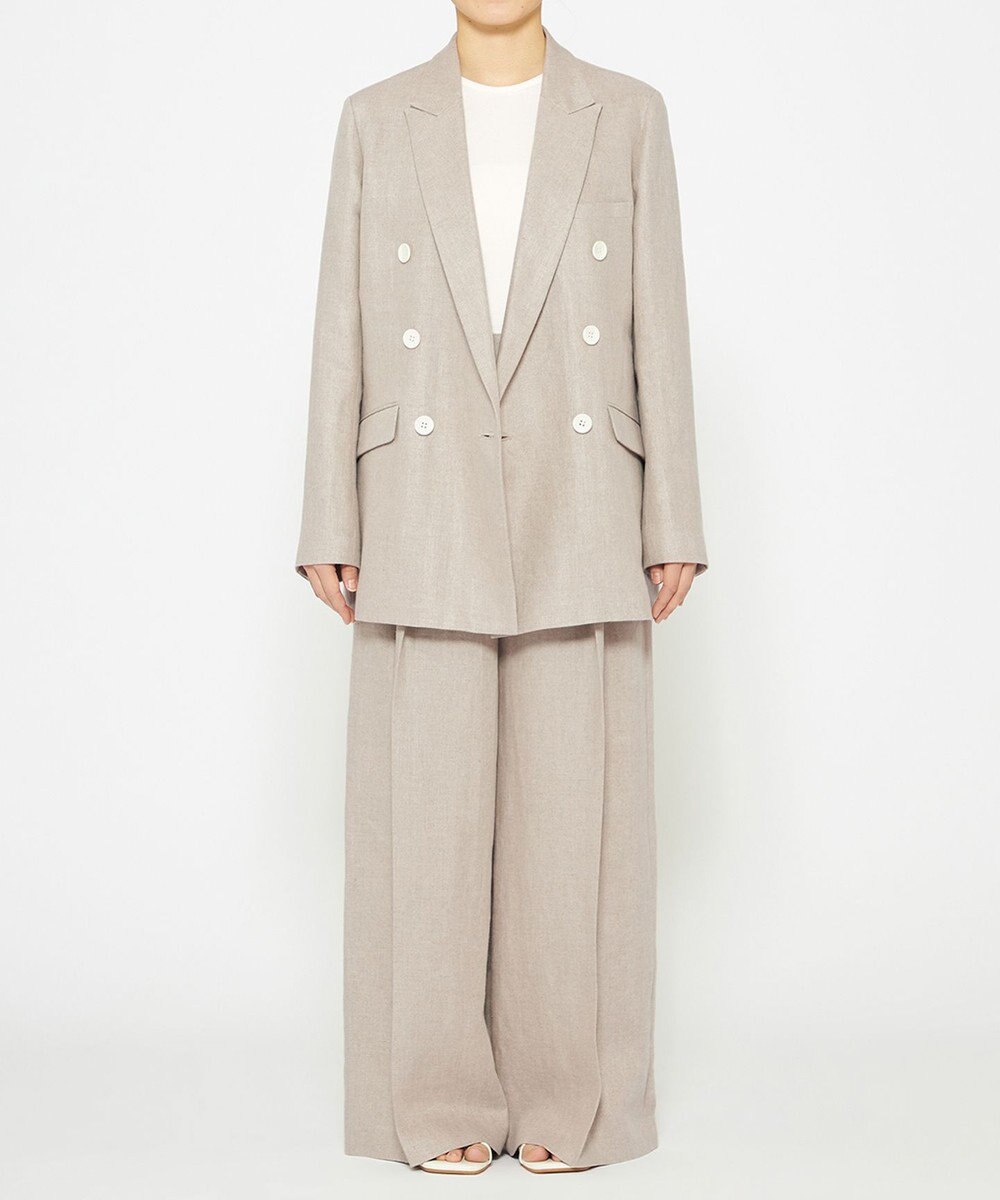 uncrave ヘリンボーン リネン ワイドパンツ（uncrave WHITE） 