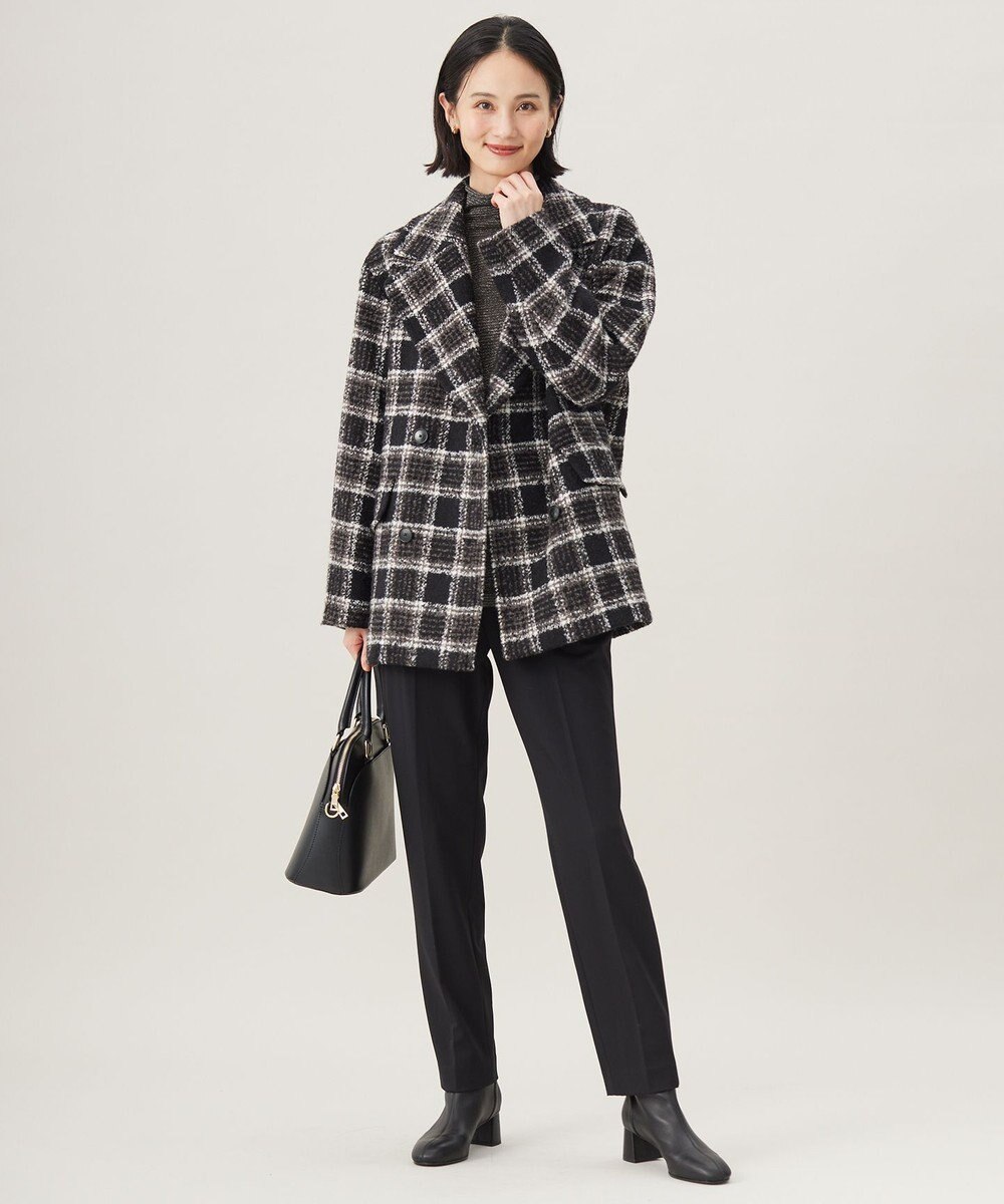 自由区 【撥水加工・洗える】TRギャバ裏起毛テーパード パンツ 