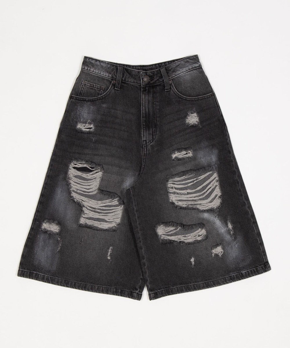 WEGO ダメージデニムハーフパンツ 