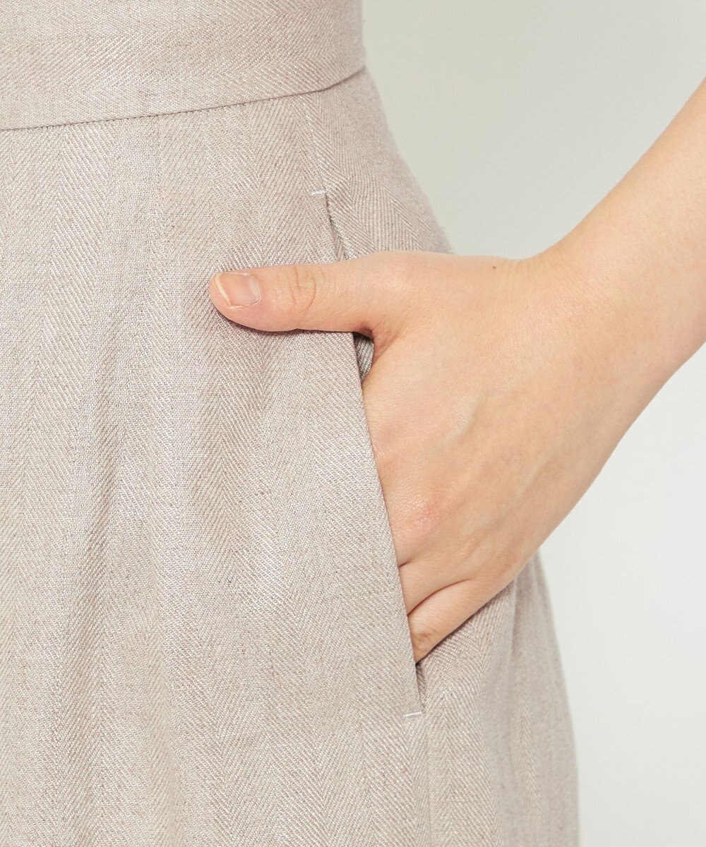 uncrave ヘリンボーン リネン ワイドパンツ（uncrave WHITE） 