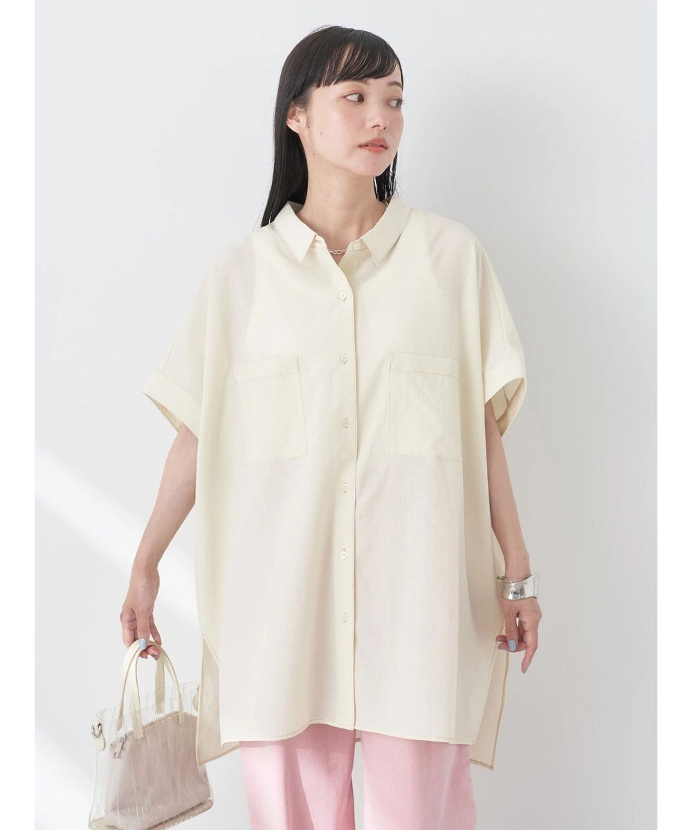 earth music&ecology 配色ステッチＢＩＧシャツ 