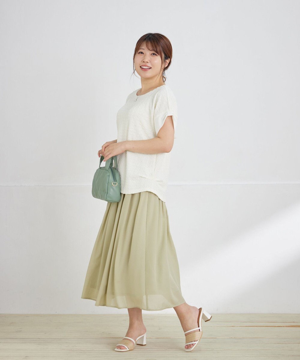 Tiaclasse L 【セットアップ対応・洗える】シアーチェックフレアスカート 