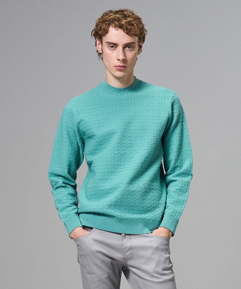 JOSEPH HOMME 新柄【イージーケア】 ヴィスコースリンクス　モックネックニット 