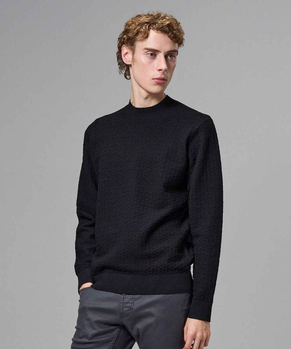 JOSEPH HOMME 新柄【イージーケア】 ヴィスコースリンクス　モックネックニット 