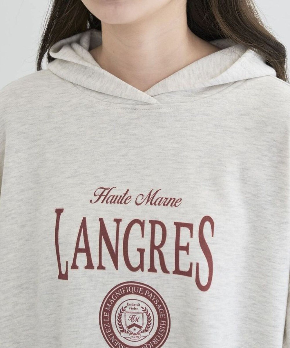 Green Parks 裏毛エンブレムパーカーチュニック 