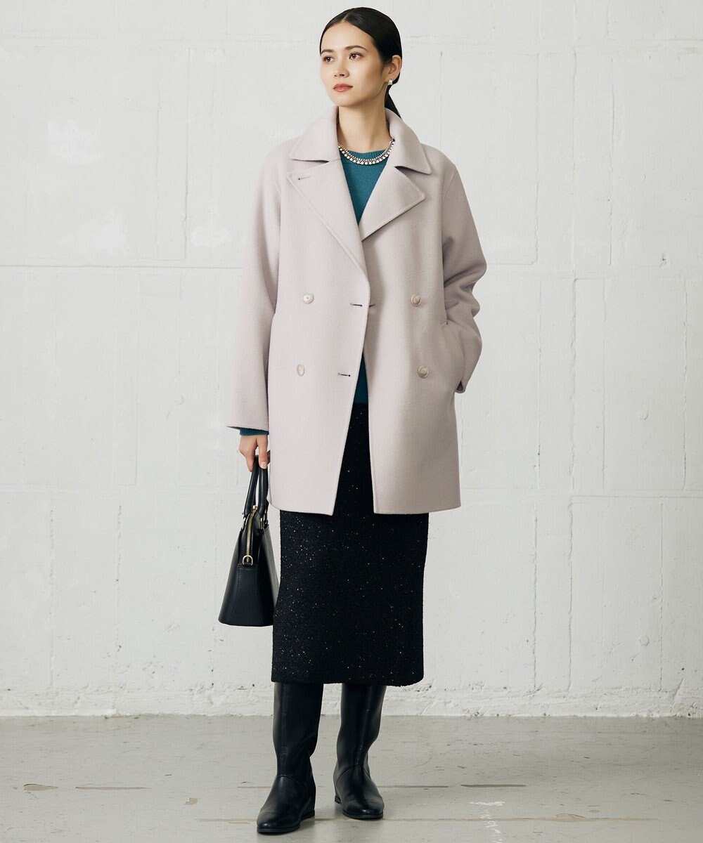 自由区 L ウールカシミヤブレンドラグランスリーブ ニット 