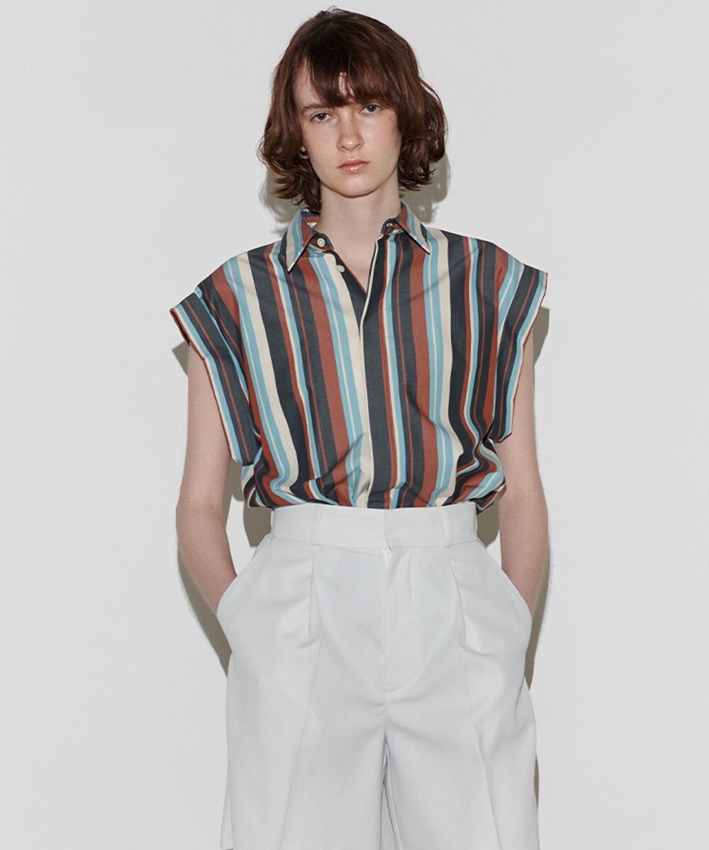 NAVE 【Nave 　洗える】ワイドストライプ ブラウス 