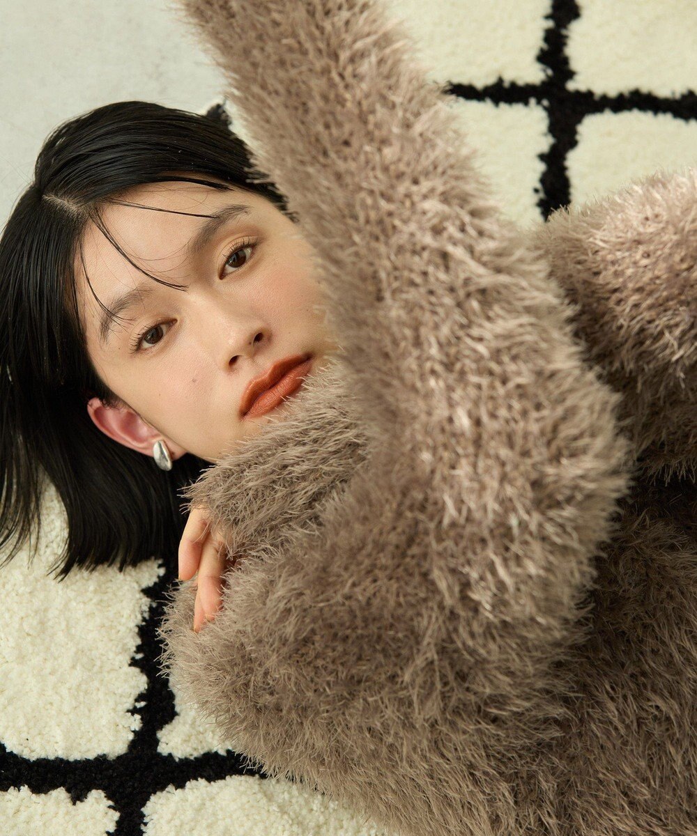 AMERICAN HOLIC シャギーニットクルーネックカーディガン 