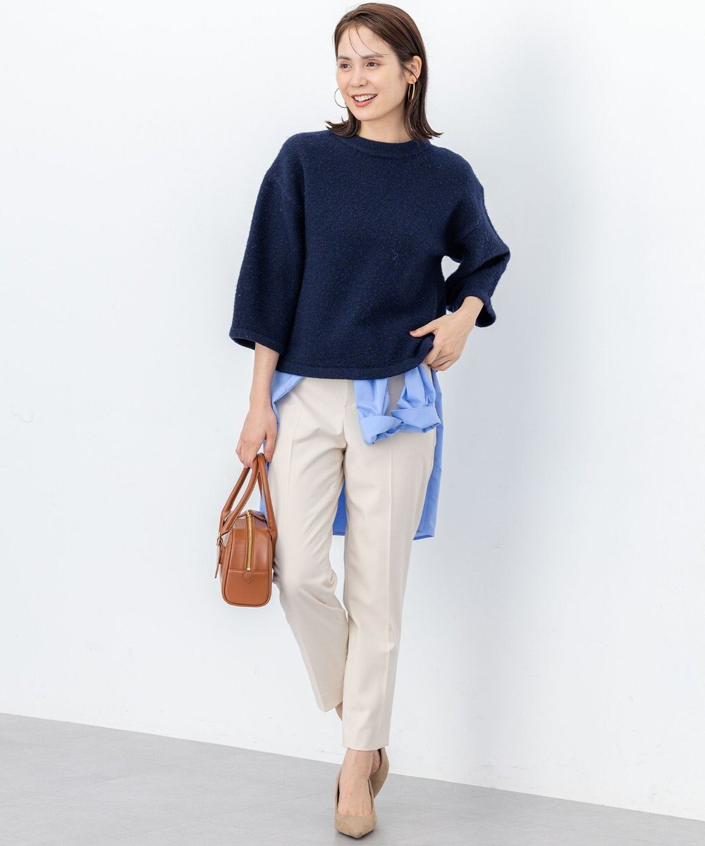 組曲 S 【加藤ローサさん着用 / 前後着用可】コットンタッチシャーティング刺繍入り ブラウス 