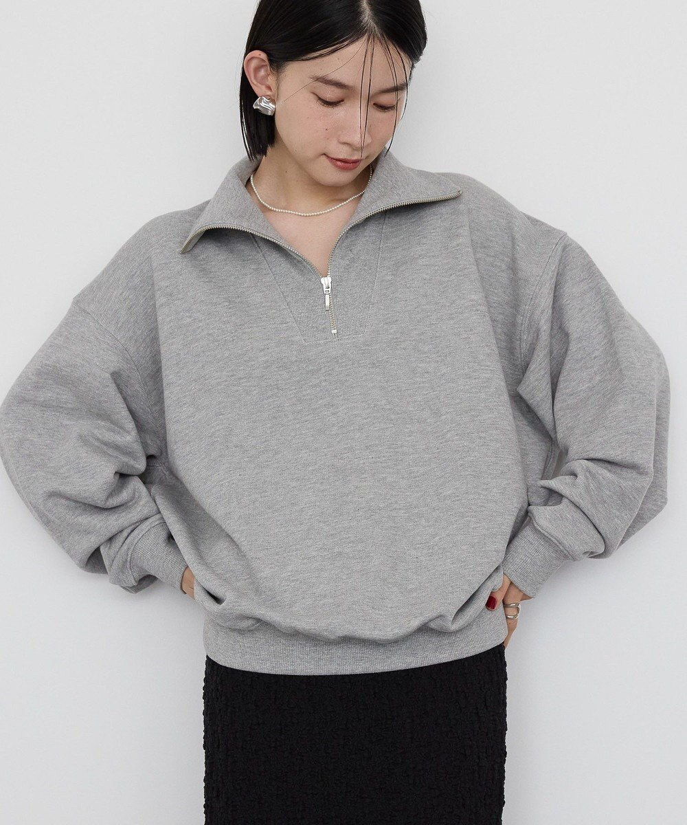 AMERICAN HOLIC ハーフＺＩＰスウェット2 Light Gray Mixture