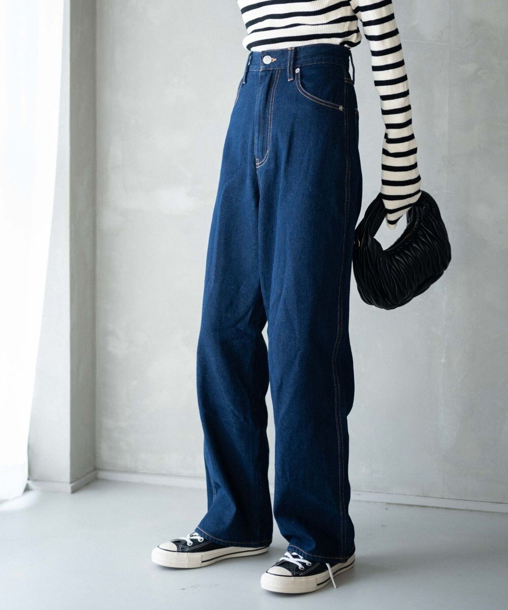 WEGO ルーズストレートデニムパンツ 