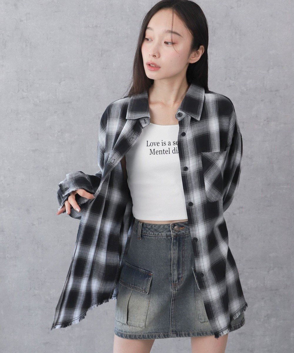 WEGO チェックBIGシャツ 