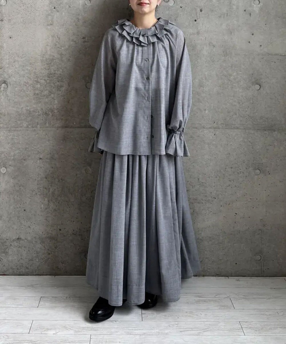 #Newans 【LEE掲載アイテム】【前後着用可能】ビッグカラー２WAYブラウス 