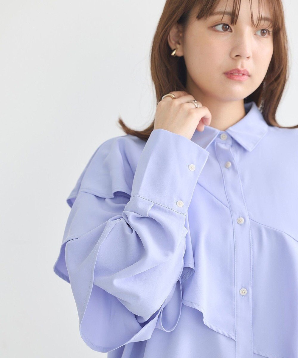 earth music&ecology アシメラッフルシャツ 