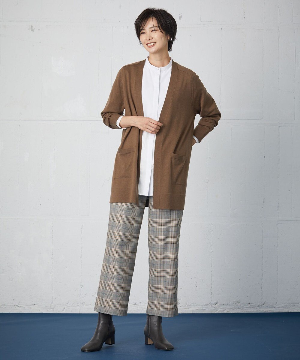 J.PRESS LADIES S 【洗える】KNIT BASIC ロング カーディガン 